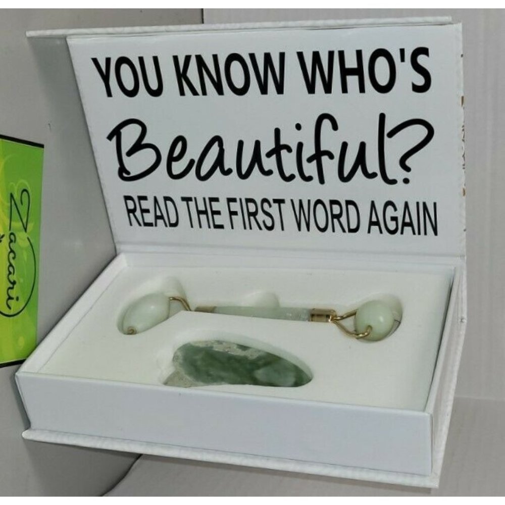 Himalayan Anti Aging Jade Roller Therapy. 100% Natural Jade Massager